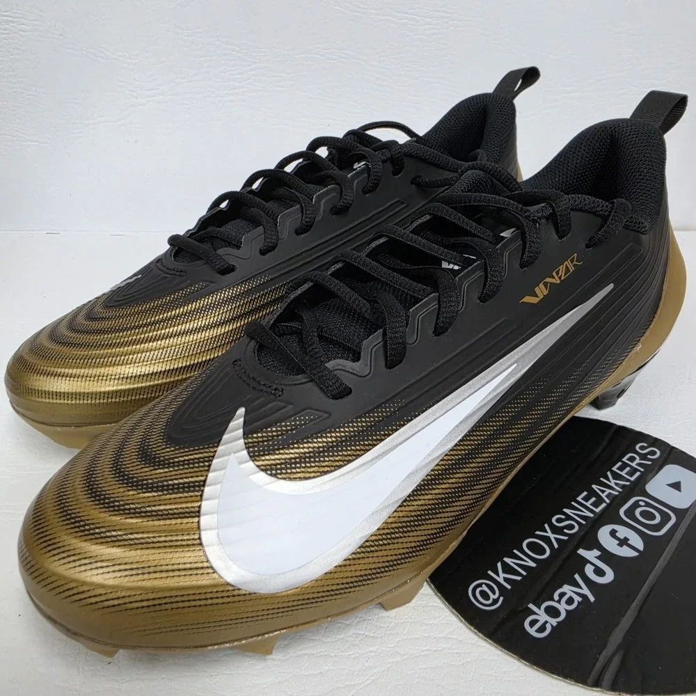 Nike Air Vapor Speed 3 Football Cleats Black Gold FB3303-003 Men's Size 11